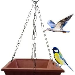Hanging Bird pot Watering Supplies for Balcony or Garden(Square Shape)/ Regular Bird Bath-image-30