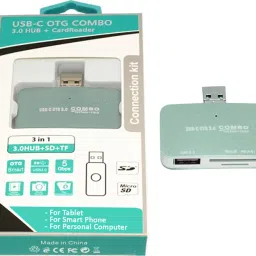 play run Type C ( 3 in 1 ) USB 3.0 Hub + SD + TF OTG Combo Card Reader For Tablet , Smart Phone And Computer Card Reader image 2