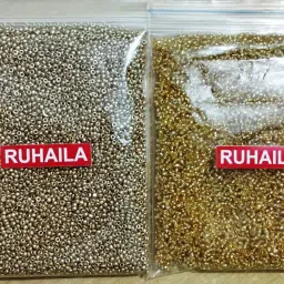 3 MM GOLDEN+METALLIC GLASS BEADS FOR CRAFT & EMBRIODERY-200 GMS-image-2