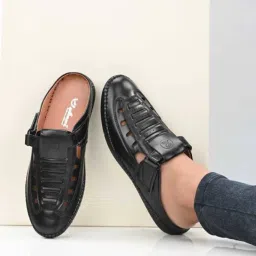 Men's Black Half Back open Loafers For Men (Black) Loafers For Men-image-35