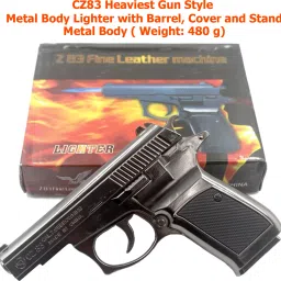 Half Cock Barrel Z83 Metal Gun Lighter With Stand And Cover Jet Flame Pocket Lighter-25
