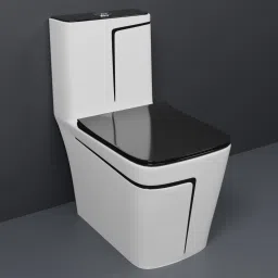 6001 - Premium Grade Ceramic's Designer OnePiece Commode With Seat Cover Western Commode-25