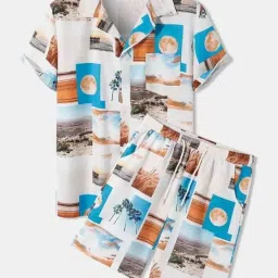 Men Shirt & Pyjama set Multicolor Printed-image-31
