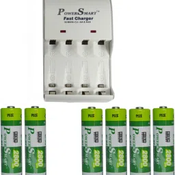 Power Smart Fast Charging Unit PS1002 Combo With 2 Set 2800maHx4 And 2800x2 AA Cells Camera Battery Charger-picture-0