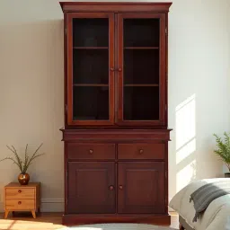 royaloak Texas American Crockery Unit 2 Doors In Brown Colour-picture-36