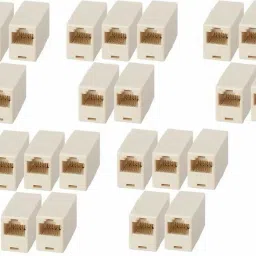 Techy-tech RJ45 Cat5e Straight Network Cable Ethernet LAN Coupler Joiner Female to Female Connector 25 Pieces Lan Adapter-24