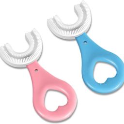 Kids U-Shaped Toothbrush Soft Silicone 360 Oral Care Teether-image-97