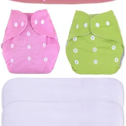 All in One Washable Reusable Adjustable Cloth Diapers Nappy with 5 Layer Bamboo Charcoal Insert - 0-24 Months (Yellow+Red, 2 Diaper + 2 Inserts)-image-34
