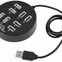 VIBOTON USB Hub 8 Port USB Hub Extension 8 Port for laptop, Multi usb 2.0 board, Powered Multiple usb Splitter for PC Mobile Macbook, Multiport usb adapter for desktop Tablet Ipad keyboard mouse Pendrive-Black/White USB Hub-18
