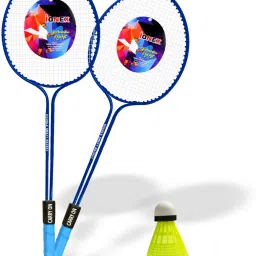 Double Shaft Set Of 2 Piece Badminton With 1 Piece Plastic Shuttle cock Badminton Kit-image-72