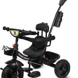 Baby Tricycle Easy to Ride With Push Handle For kids and Toddlers 1 to 5 years N-5 Tricycle for Kids Black Tricycle-image-1