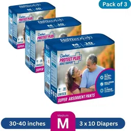 dabur Protect Plus Adult Diaper Pants Unisex - Medium (M) Size| 30-40 inches/75-100cm Adult Diapers - M-picture-38