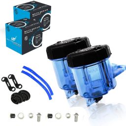 Front Brembo Brake Clutch Fluid Bottle Oil Reservoir Tank Cup (Blue) 2QTY Oil Filler Cap-15