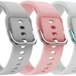 Cheetah Pack of 3 Silicon Belt 22mm Strap with Metal Buckle for Realme Dizo (Multicolor) Smart Watch Strap-image-23