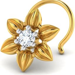 LORDS JEWELS Elite Floret Diamond Nose Pin 18kt Diamond Yellow Gold Stud-image-36