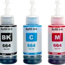 ASV 664 Refill Ink for L130, L360, L380, L361, L220, L385, L405 Black + Tri Color Combo Pack Ink Bottle-25