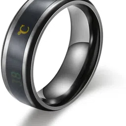 Latest Fashion Collections Black Color Stainless Steel Intelligent Smart Body Temperature Monitor Ring for Unisex (1 Pcs) Stainless Steel Ring-image-58