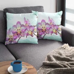 ambbi collections Multicolor Satin Floral 16x16 inches Cushion Covers (Pack of 2)-picture-35