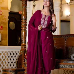 Embroidered Kurta, Trouser/Pant & Dupatta Set-picture-19