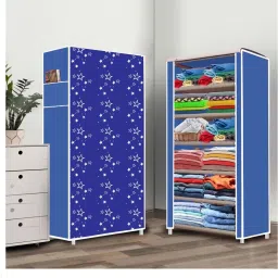 6 Shelf Foldable Collapsible Wardrobe Storage Organizer Almirah Cloth Rack PVC Collapsible Wardrobe-18