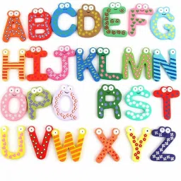 Wooden 26 English Upper Case (A to Z) Alphabets Stencils Letter Refrigerator magnate-18