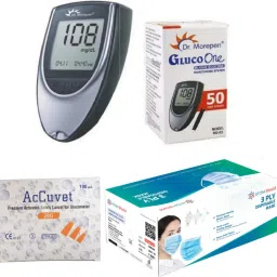 Glucometer with 200Strips, 200Accuvet SafetyLancets, 50 Atomshield 3ply mask| Glucometer-14