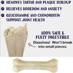 pet grains Bones Chew Treat, Rawhide Pressed Dog Bone 3 inches Lamb Dog Chew image 3