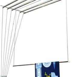 Steel Ceiling Cloth Dryer Stand 6 Pipe X 5 Feet UV Protected Nylon Ropes Individual dropdown Cloth Drying Stand-image-54