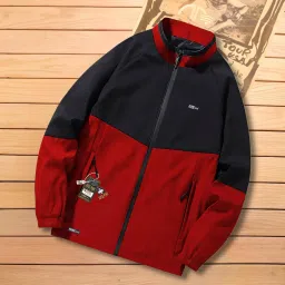 Men Colorblock Biker/Riding Jacket-image-5