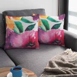 ambbi collections Multicolor Satin Floral 16x16 inches Cushion Covers (Pack of 2)-picture-42