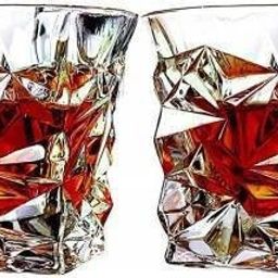 (Pack of 2) Crystal Cut Diamond Design Whiskey and scotch drinking Glass Set Glass Set Whisky Glass-image-88