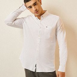 the bear house Men Slim Fit Solid Button Down Collar Casual Shirt-picture-31
