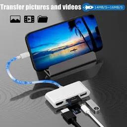 Tobo Lightning to HDMI Adapter for iPhone iPad COVS Lightning Hub 5 in 1 USB TD-646LA Gaming Adapter-image-78