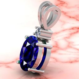 10.25 Ratti 9.00 Crt Blue Sapphire Pendant/Locket (Nilam/Neelam Stone Silver Sapphire Brass Pendant-image-95