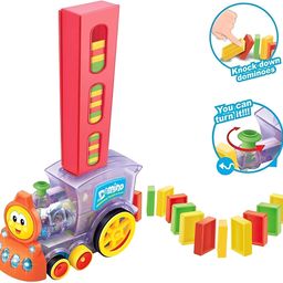 toyco 40 Pcs Domino Rally Stacking Funny Train Toy Set for Kids with Lights & Sound-picture-4