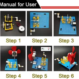 iduino DIY Dynamo Lantern STEM Building Toy, Hand Cranked Power Generator Science Kit image 2
