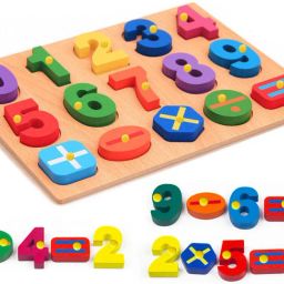 Wooden Number Puzzle Sorting Learning Toys Number/Counting Matching Puzzle Board-image-6