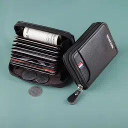laksh Men & Women Casual Black Genuine Leather RFIDCard Holder-picture-0