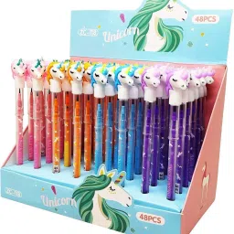 Unicorn Stack Pencil Beautiful Designer Unicorn Pencils (Pack of 24 Pencils) Assorted Colours for Kids Girls Return Gift Birthday Party School Supply Pencil-10