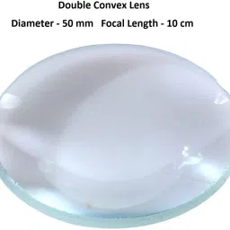 erhindia Double-Convex Lens Ground Edges, 50mm Diameter, 10cm Focal image 2