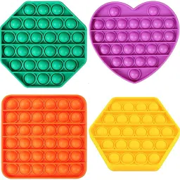 Pop It Fidget Toy - Pop Its - Bubble Pop Fidget Toy - Stress Toys, Anxiety Toys, ADHD, Special Needs, Autism Sensory Toys for Kids and Adults - Fidget Toy Pop It Popping Bubbles Game - Set of 4qty Solid Color Pop it-9