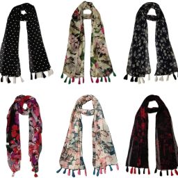 Printed Chiffon Women Multicolor Scarf, Stole, Fancy Scarf-image-17