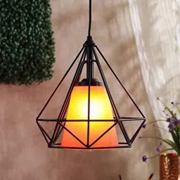 GAU-DIAMOND ORANGE PVC GLASS HANGING Pendant Light/Hanging Light/Ceiling Light for Restaurant,Bedroom,Living Room and Home Decor Pendants Ceiling Lamp-12