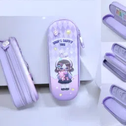 Girls Design Large Capacity Pencil Case Multi-Purpose Zipper Stationery Box 1 Art Artificial Leather Pencil Box-12