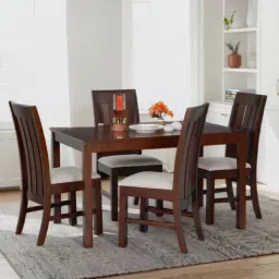 royaloak Muar Malaysian 4 Seater Dining Table Set In Brown Colour-picture-6
