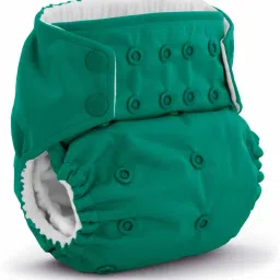 Reusable Cloth Diaper with Adjustable Snaps & White Insert – Green (0-3 Years)-16
