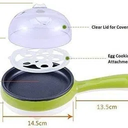 dommystar Egg Frying Pan Egg Boiler Electric Automatic Off with Egg Boiler Machine ?SINGLE LAYER EGG BOILER FRY PAN Egg Cooker image 2