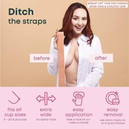 Breast Shaper & Lifter Boob Tape with 10 Nipple Pasties for Women T161 Nursing Breast Pad-image-87