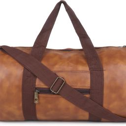 15 L Gym Duffel Bag - 15L Leather Look Premium Quality Light Weight Gym Bag - Orange-image-33