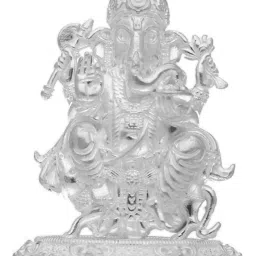 29 Grams Lord Gajanana Silver Idol Decorative Showpiece - 4.572 cm-image-13